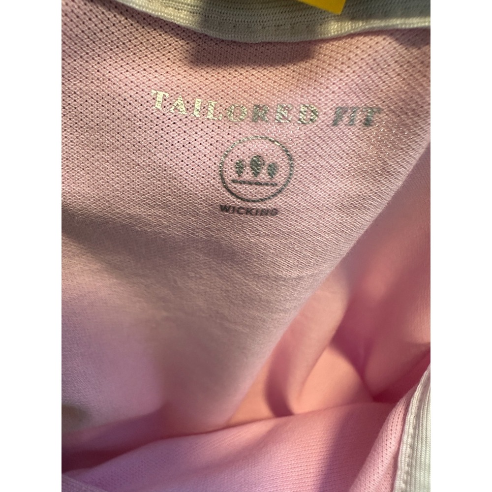 Polo Golf Ralph Lauren Tailored Fit Polo Shirt Pink Green Preppy Size Medium - Picture 6 of 8